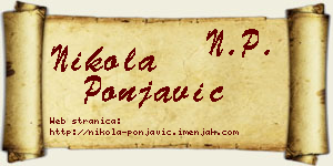 Nikola Ponjavić vizit kartica